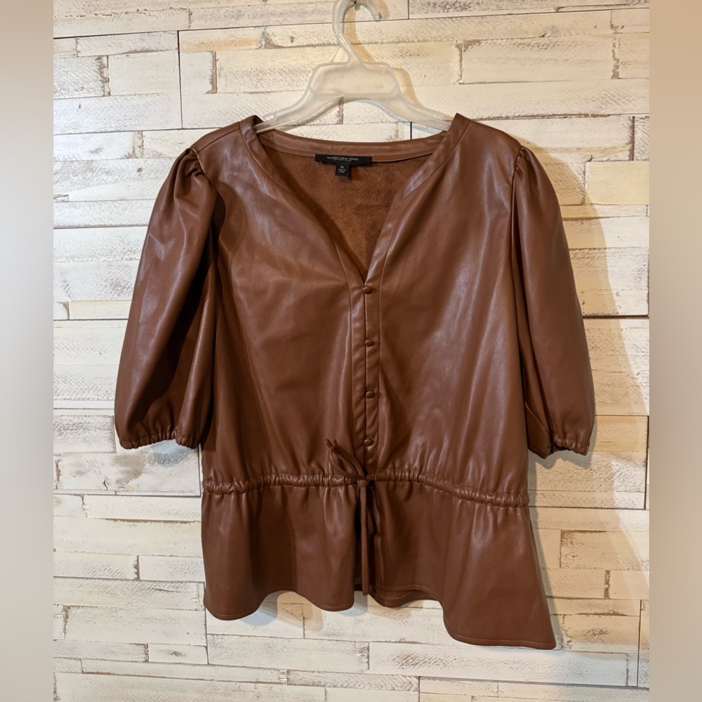 2 for 20***Marc New York Brown Faux Leather Blouse